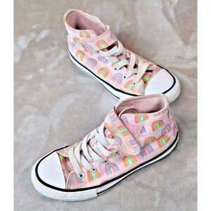 Converse Shoes Youth Size 13.5 Pink Chuck Taylor All Star High Top Rainbow